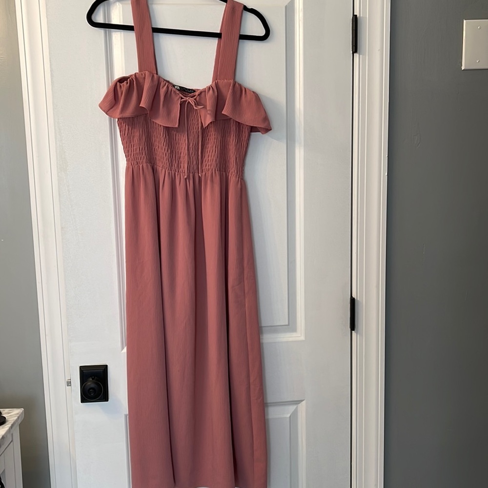 Zara smocked maxi dress